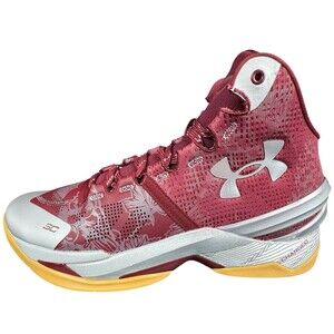 Under Armour Curry 2 Retro Domain Women Size 10.5 Red Silver Sneaker Basketball